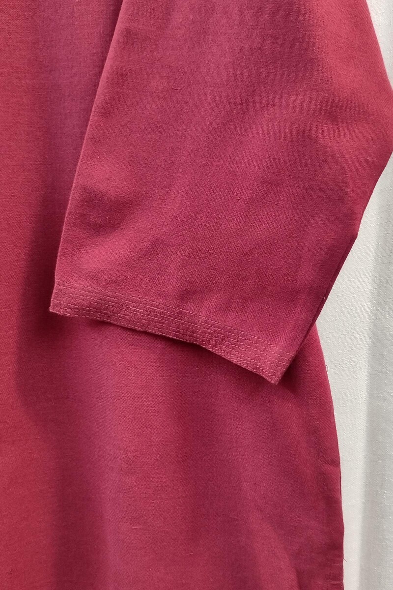 Plum Handcrafted Straight Handloom Cotton Kurta