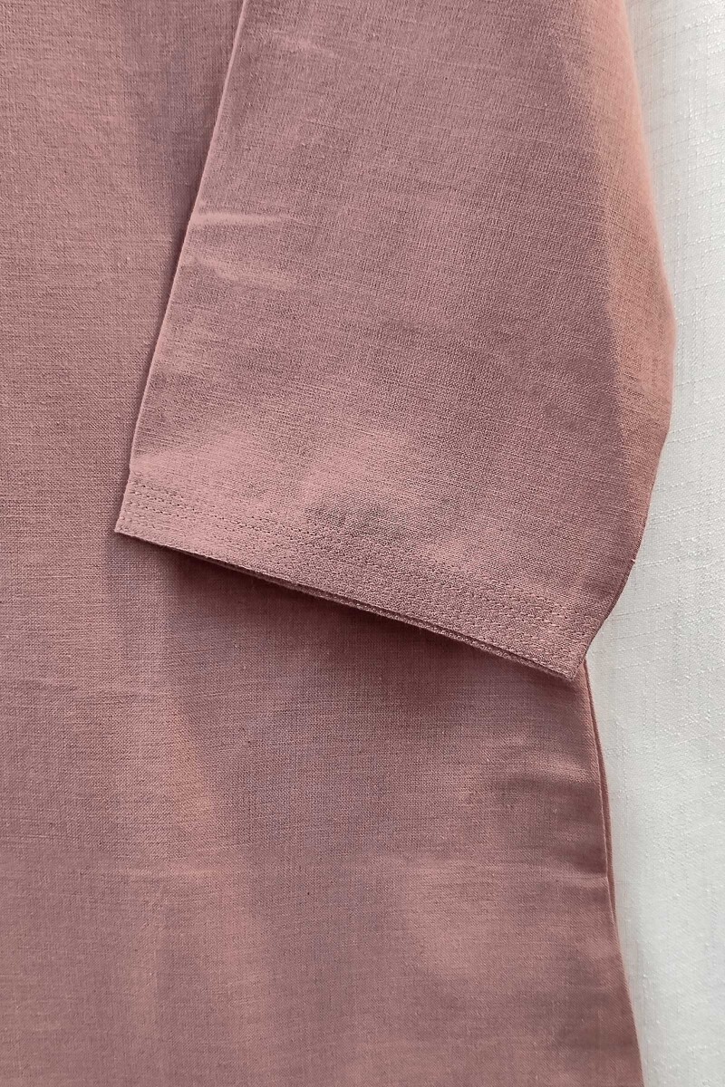 Mauve Handcrafted Straight Handloom Cotton Kurta