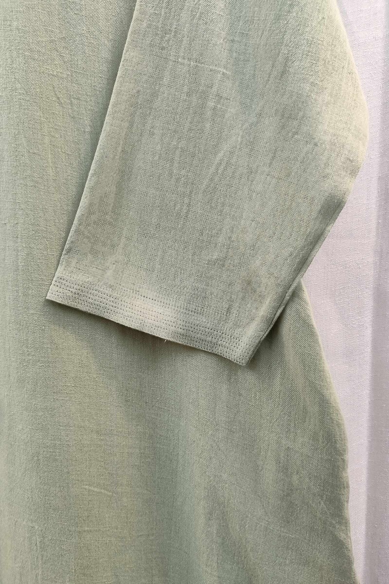 Light Green Handcrafted Straight Handloom Cotton Kurta