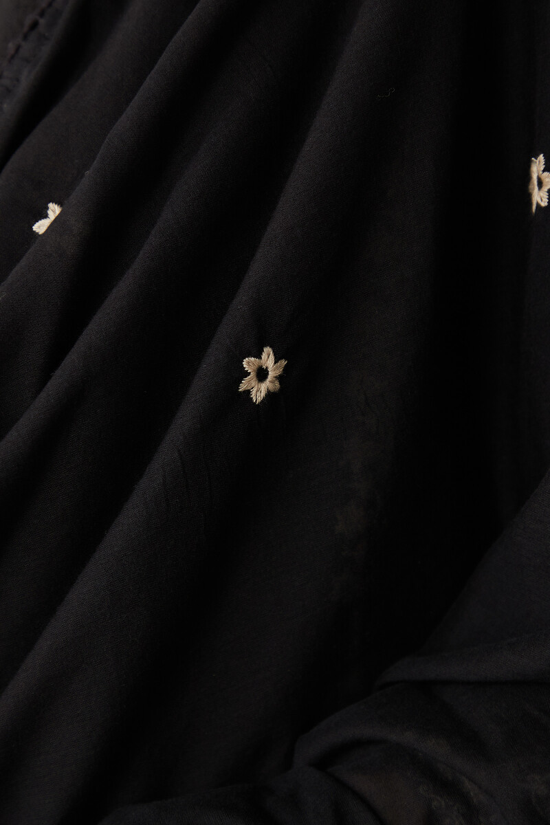 Black Handcrafted Cotton Mul Dupatta