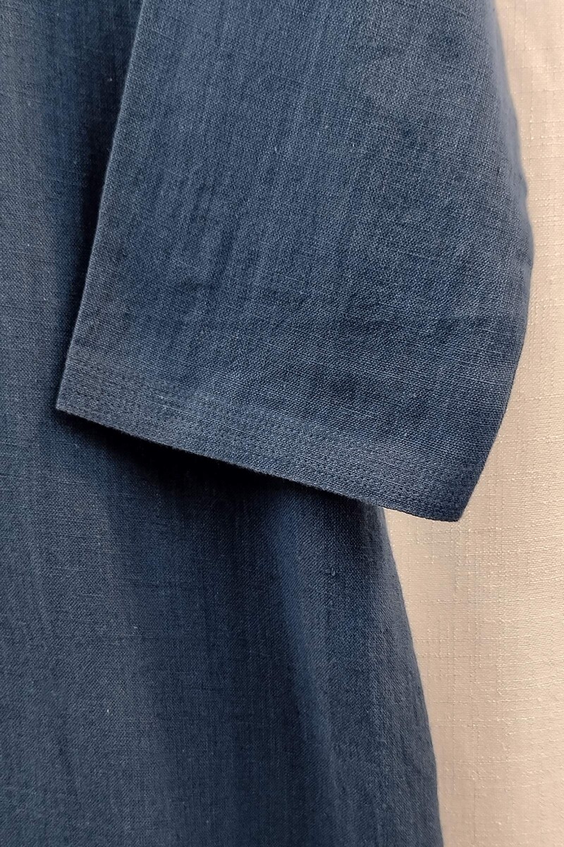 Blue Handcrafted Straight Handloom Cotton Kurta