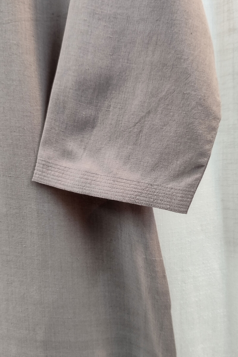 Light Brown Handcrafted Straight Handloom Cotton Kurta