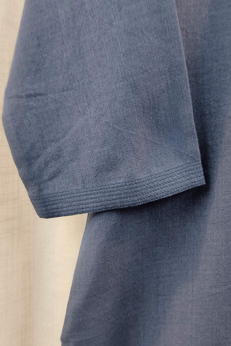 Blue Handcrafted Straight Handloom Cotton Kurta
