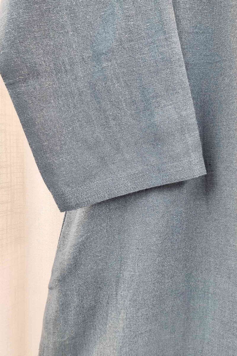 Light Blue Handcrafted Straight Handloom Cotton Kurta