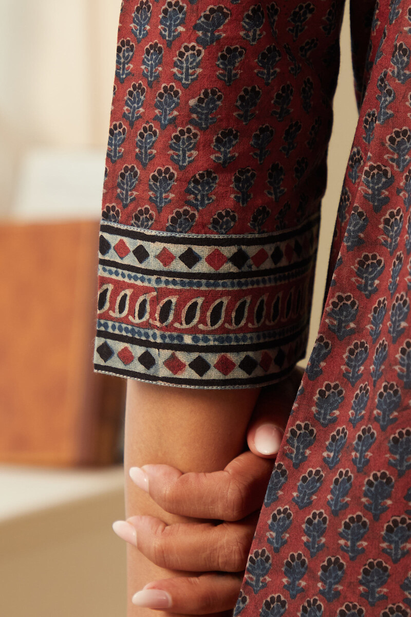 Ajrak Hand Block-Printed Cotton Top
