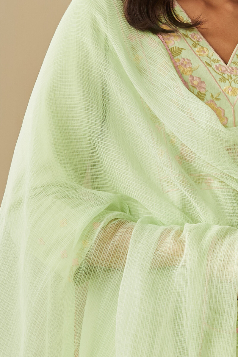 Green Handcrafted Kota Dupatta