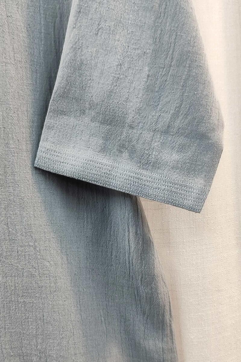 Light Teal Handcrafted Straight Handloom Cotton Kurta