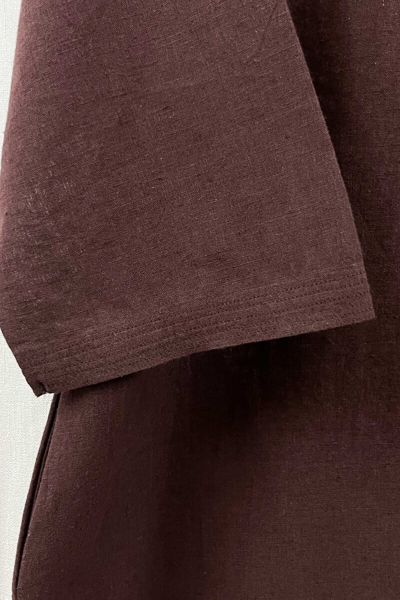 Dark Brown Handcrafted Straight Handloom Cotton Kurta