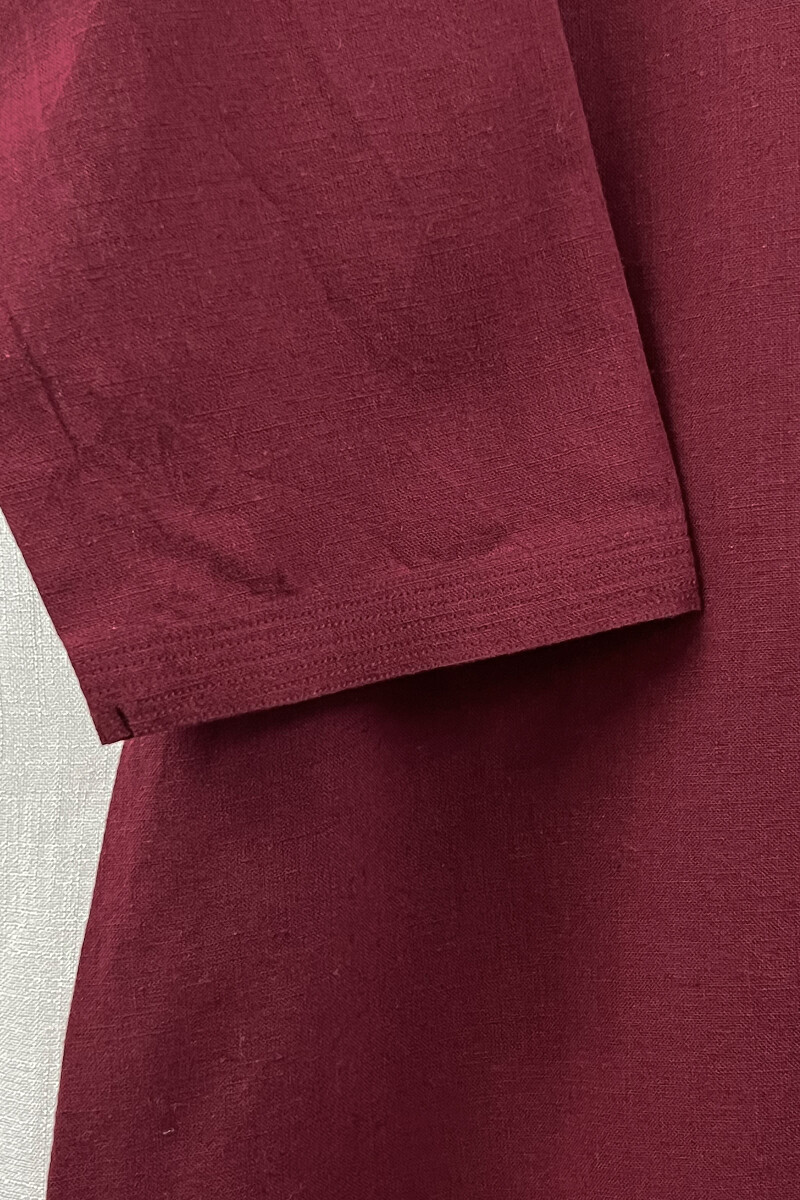 Plum Handcrafted Straight Handloom Cotton Kurta