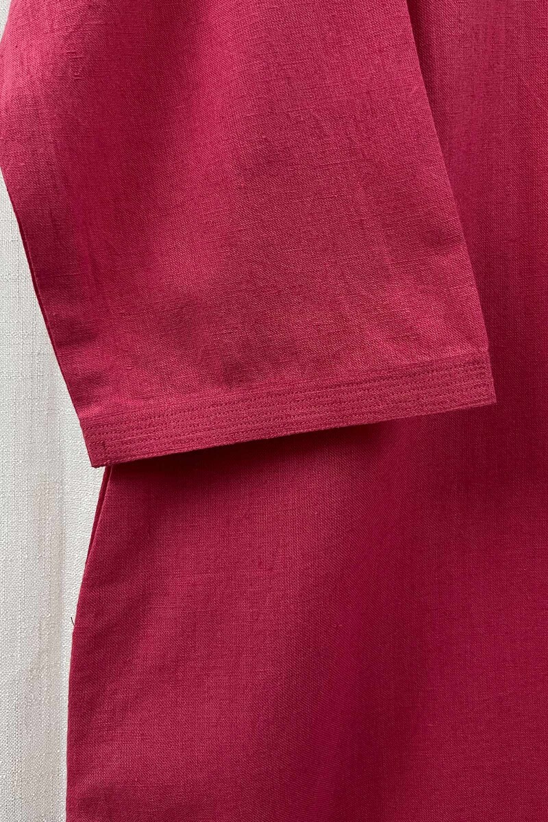 Pink Handcrafted Straight Handloom Cotton Kurta