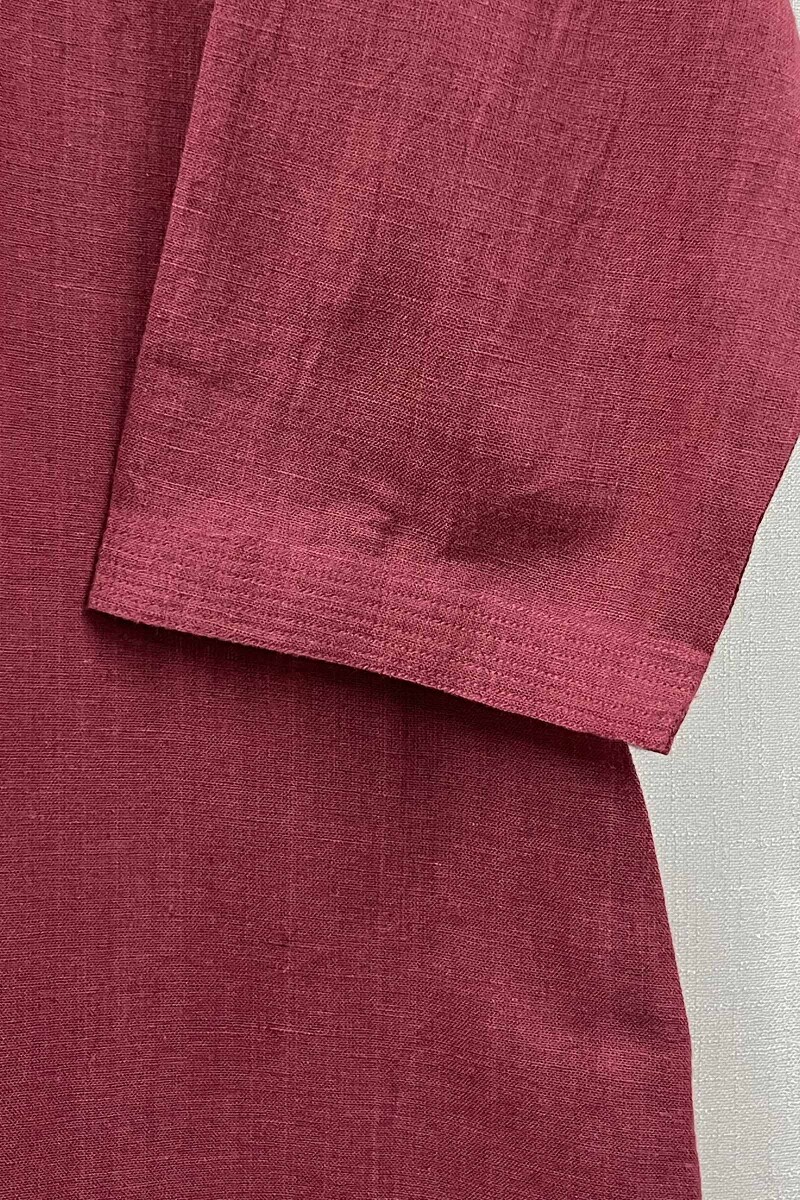 Mauve Handcrafted Straight Handloom Cotton Kurta