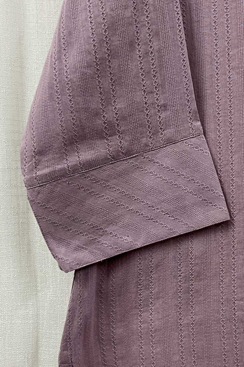 Light Purple Handcrafted Straight Cotton Dobby Kurta