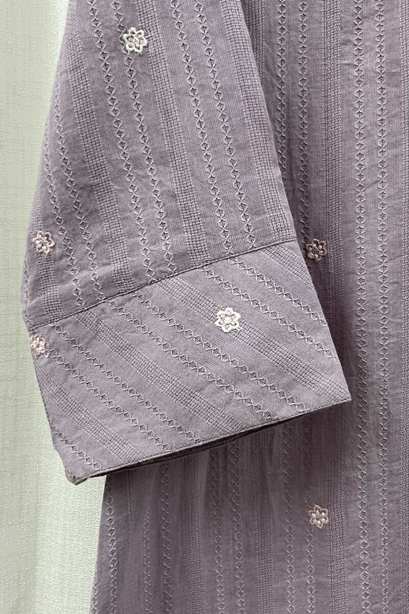Light Purple Handcrafted Straight Cotton Kurta