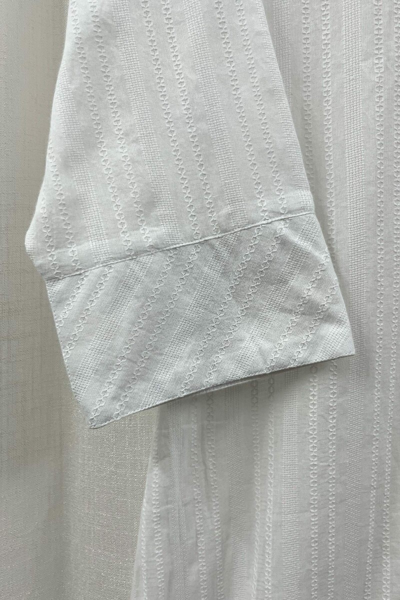 White Handcrafted Straight Cotton Kurta