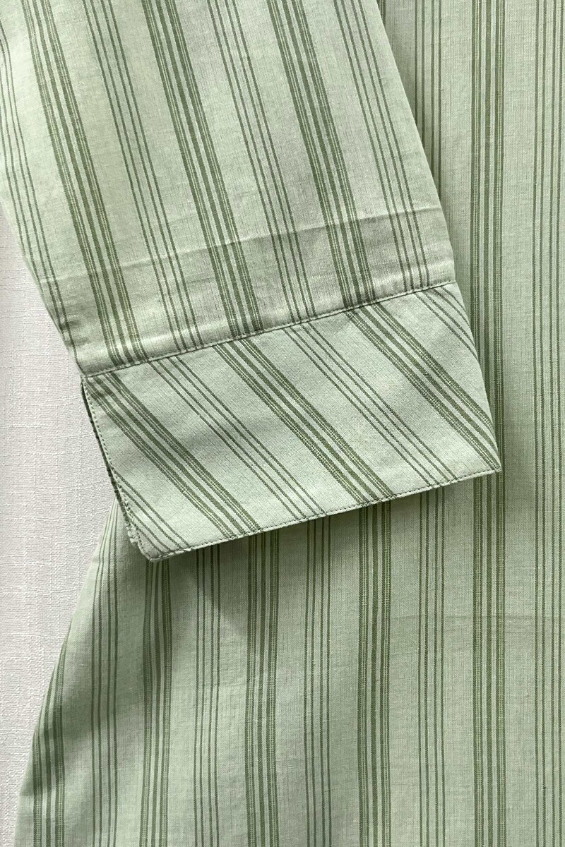 Mint Green Handcrafted Straight Handloom Cotton Kurta