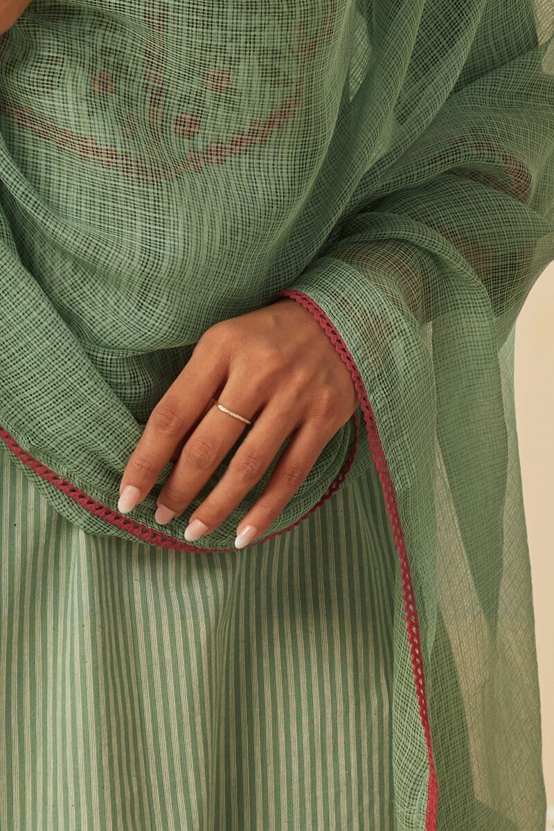 Green Handcrafted Kota Dupatta