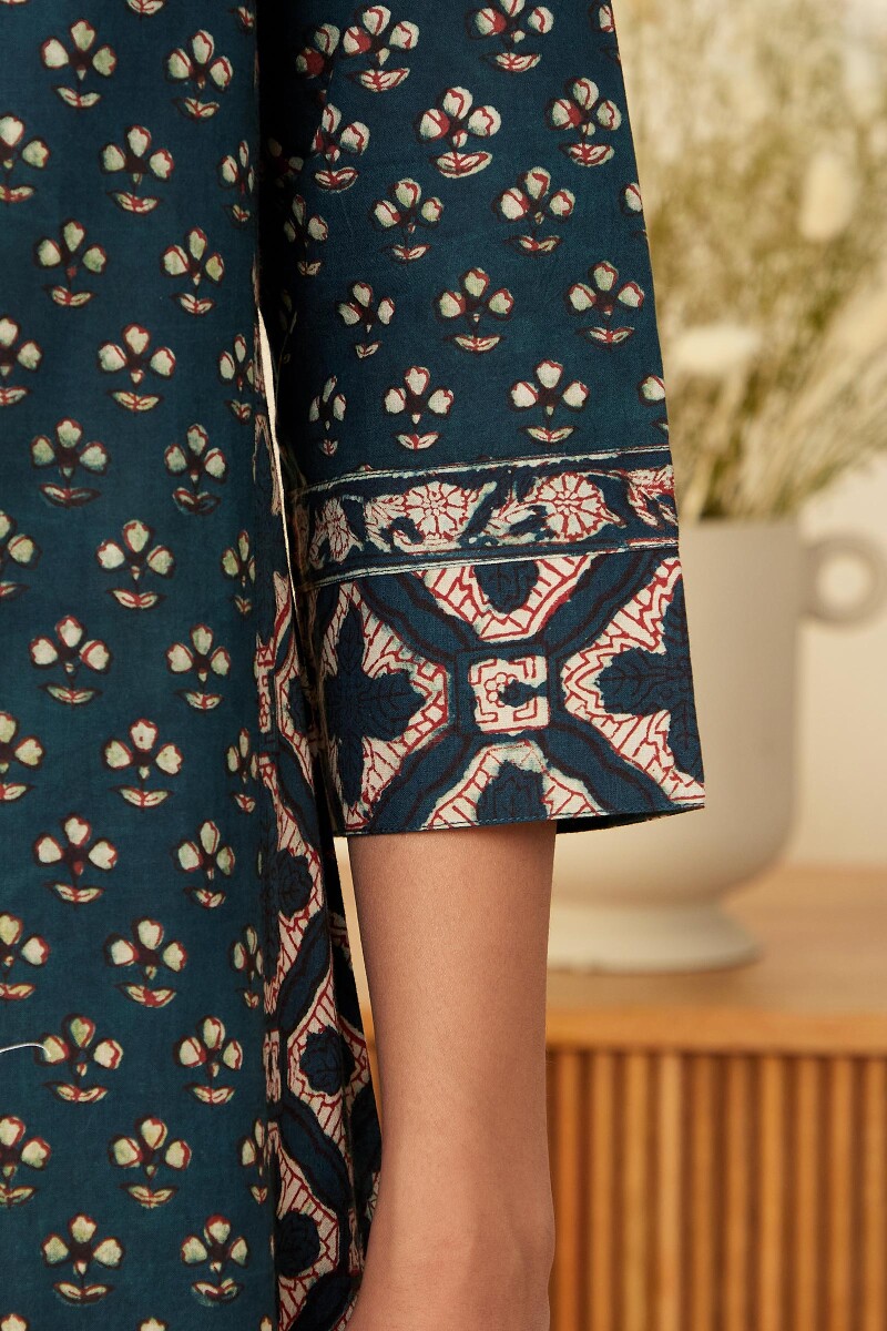 Bagru Hand Block-Printed Straight Cotton Kurta