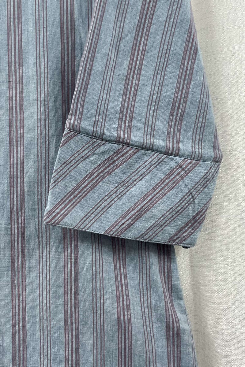 Blue Handcrafted Straight Handloom Cotton Kurta