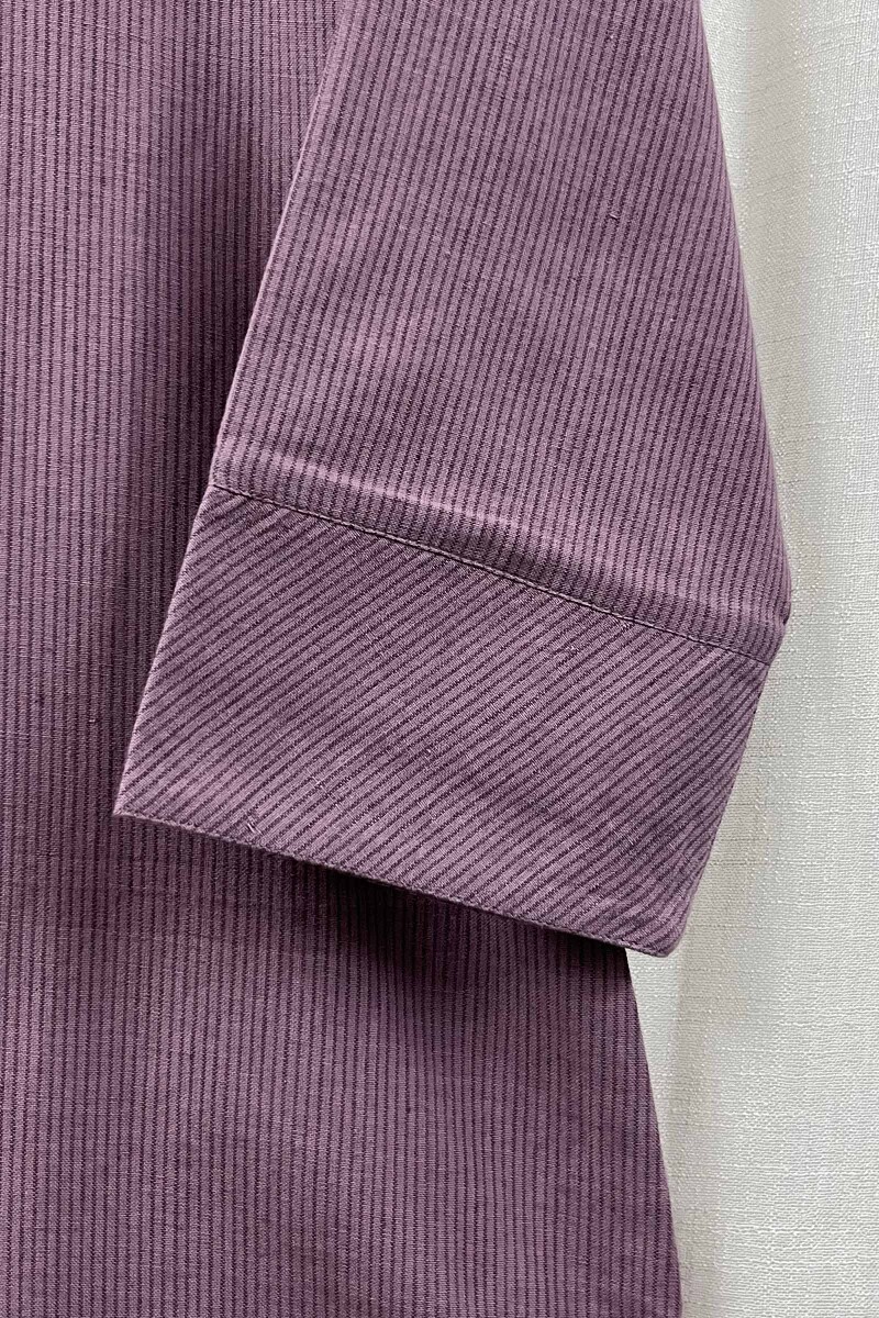 Dark Purple Handcrafted Straight Handloom Cotton Kurta