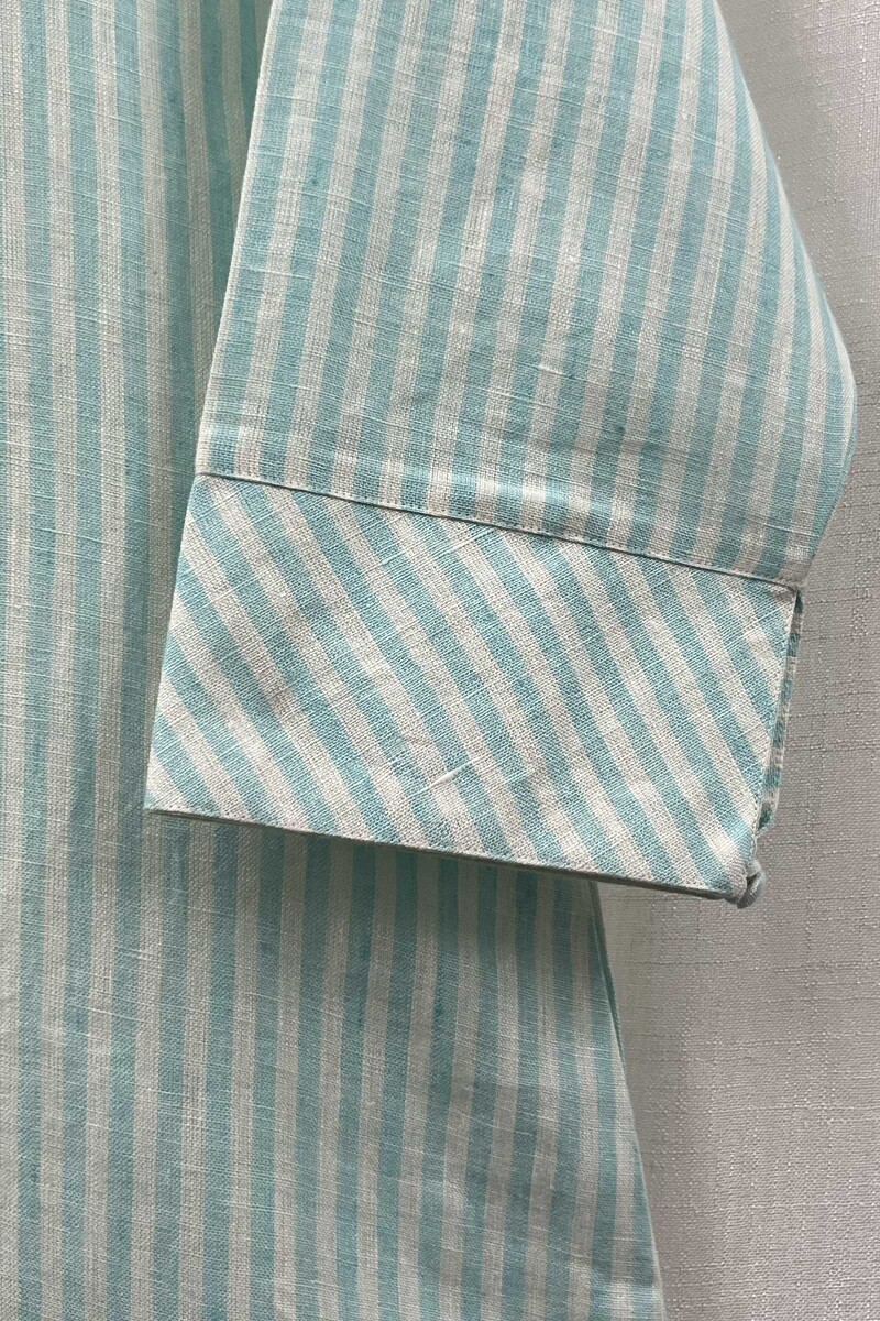 Sky Blue Handcrafted Straight Handloom Cotton Kurta