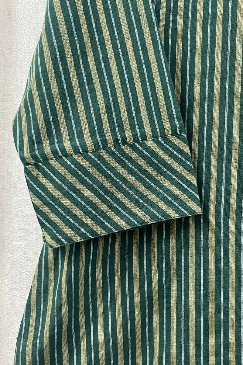 Green Handcrafted Straight Handloom Cotton Kurta