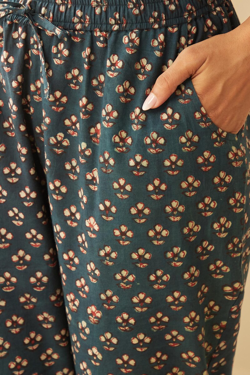 Bagru Hand Block-Printed Cotton Narrow Pants