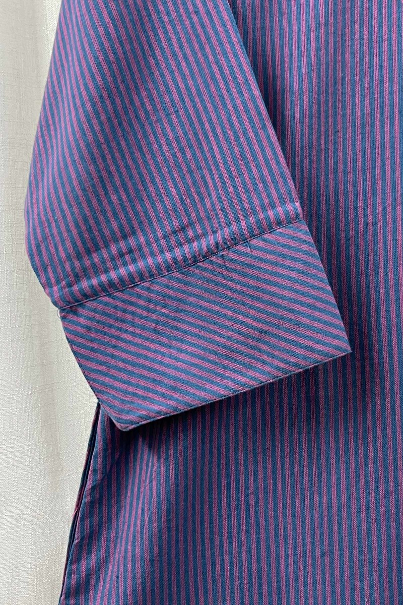Blue Handcrafted Straight Handloom Cotton Kurta