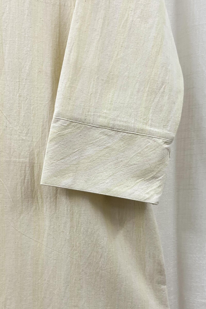 White Handcrafted Straight Handloom Cotton Kurta