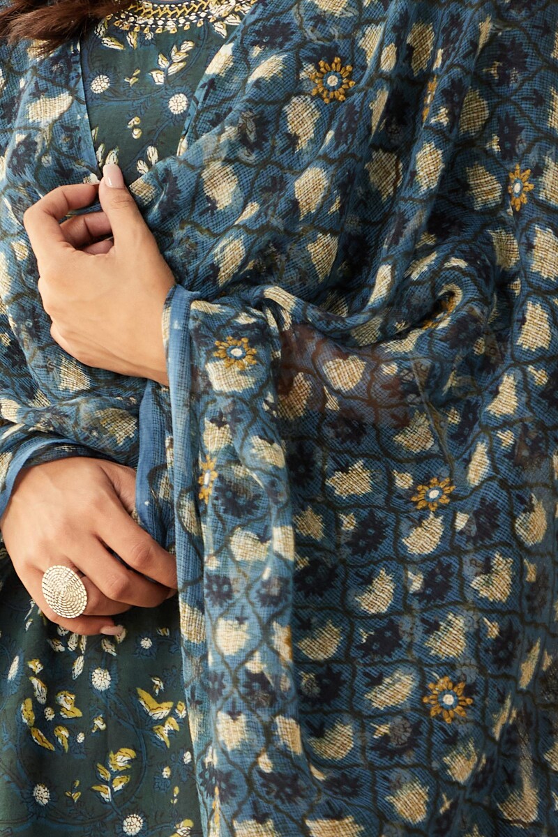Bagru Hand Block-Printed Kota Dupatta