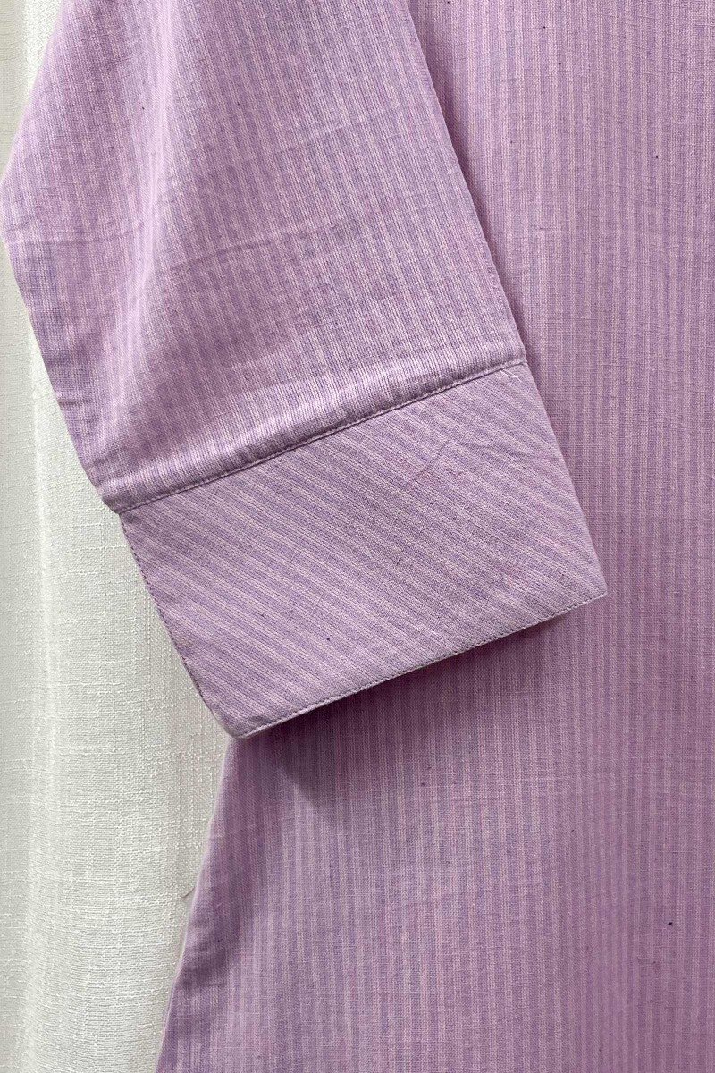 Light Purple Handcrafted Straight Handloom Cotton Kurta