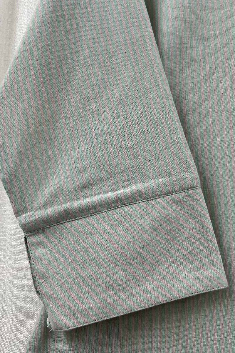 Mint Green Handcrafted Straight Handloom Cotton Kurta