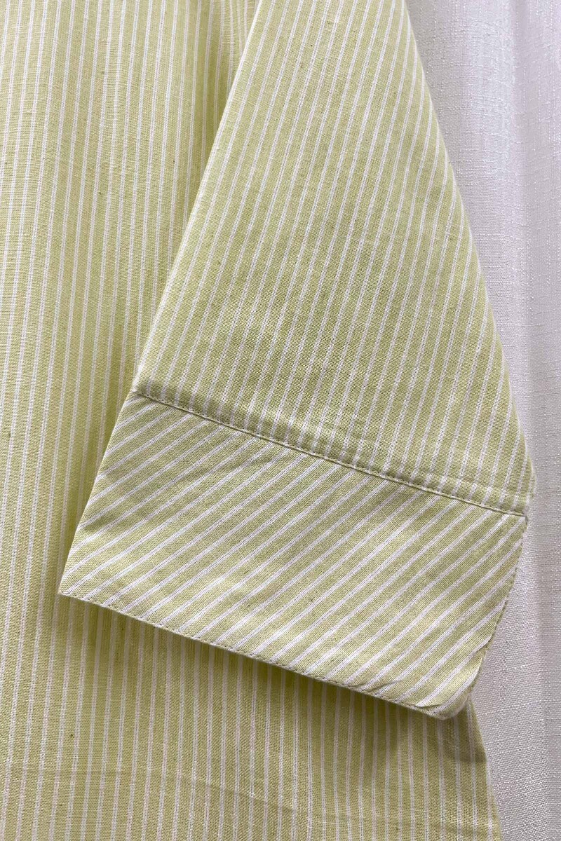 Light Yellow Handcrafted Straight Handloom Cotton Kurta