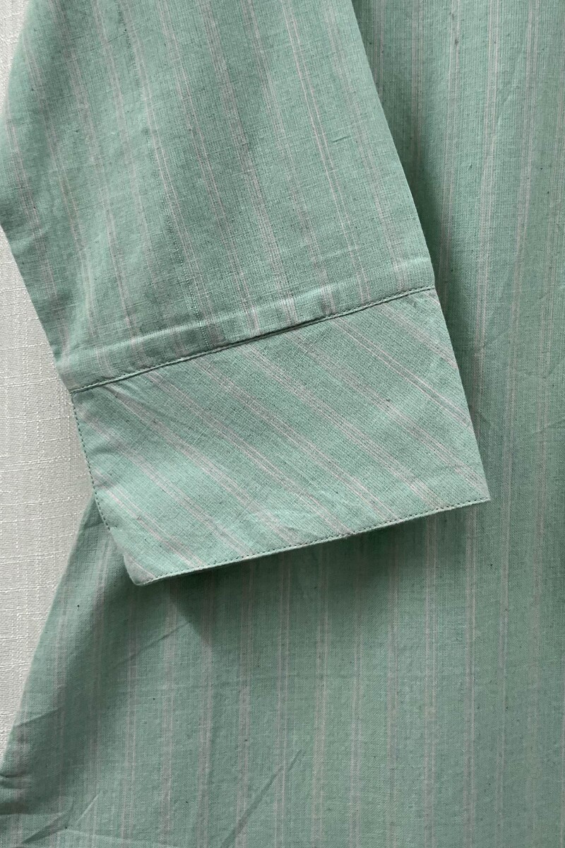 Mint Green Handcrafted Straight Handloom Cotton Kurta