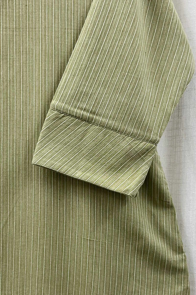 Mint Green Handcrafted Straight Handloom Cotton Kurta
