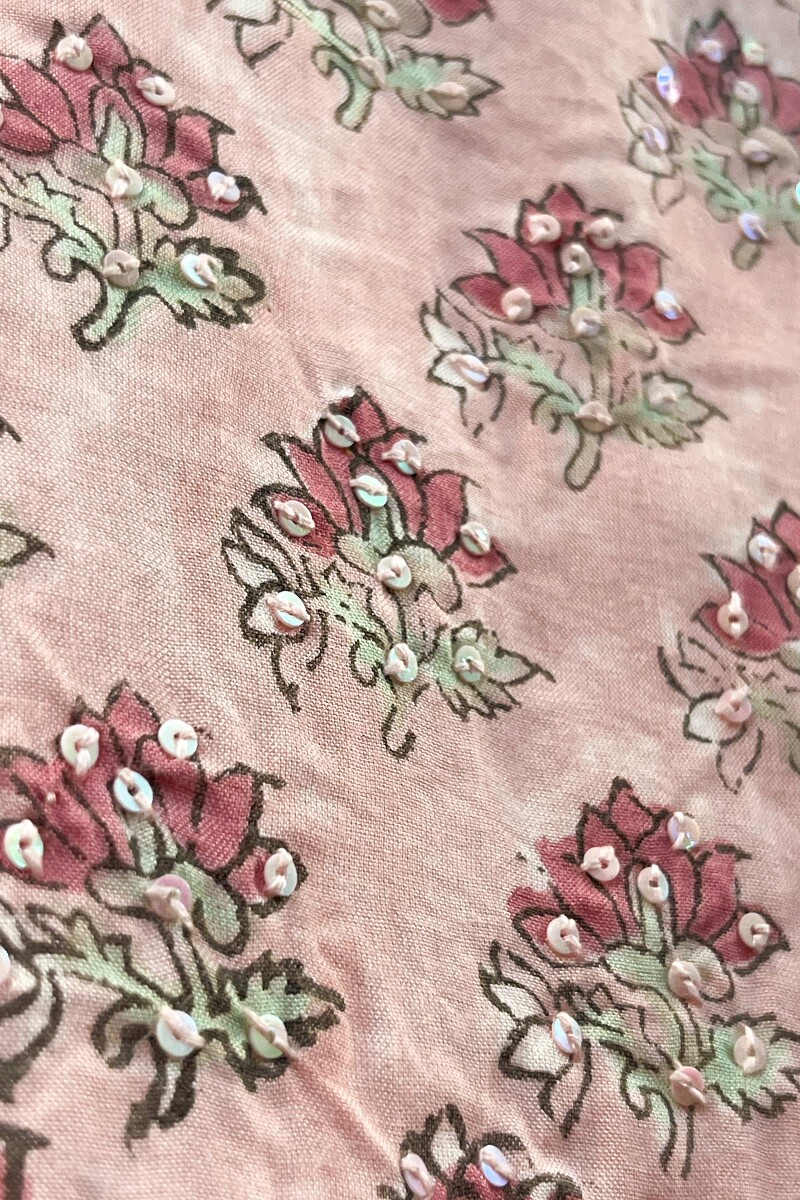 FG Specials: 1 of 1- Pink Hand Block-Printed Modal Kurta
