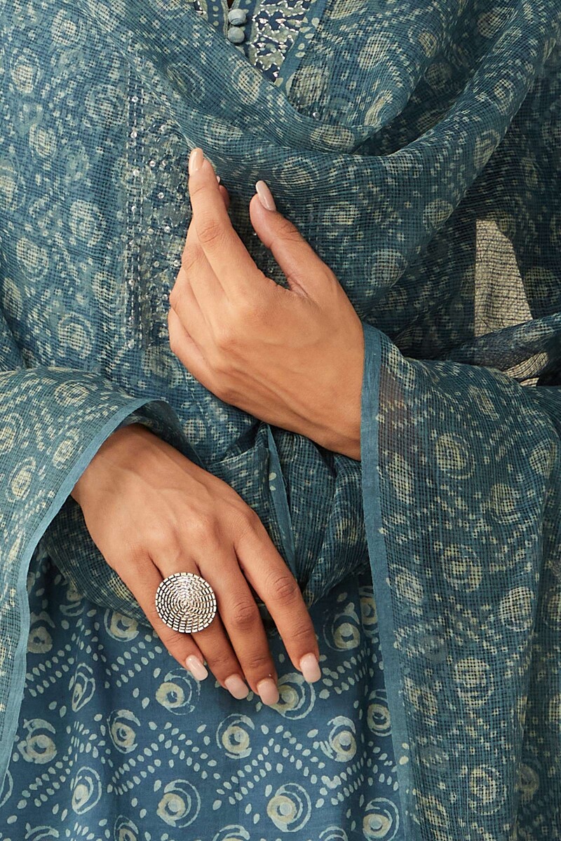 Akola Hand Block-Printed Kota Dupatta