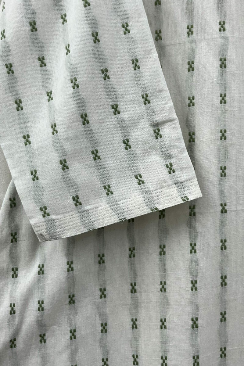White Handcrafted Straight Handloom Cotton Kurta