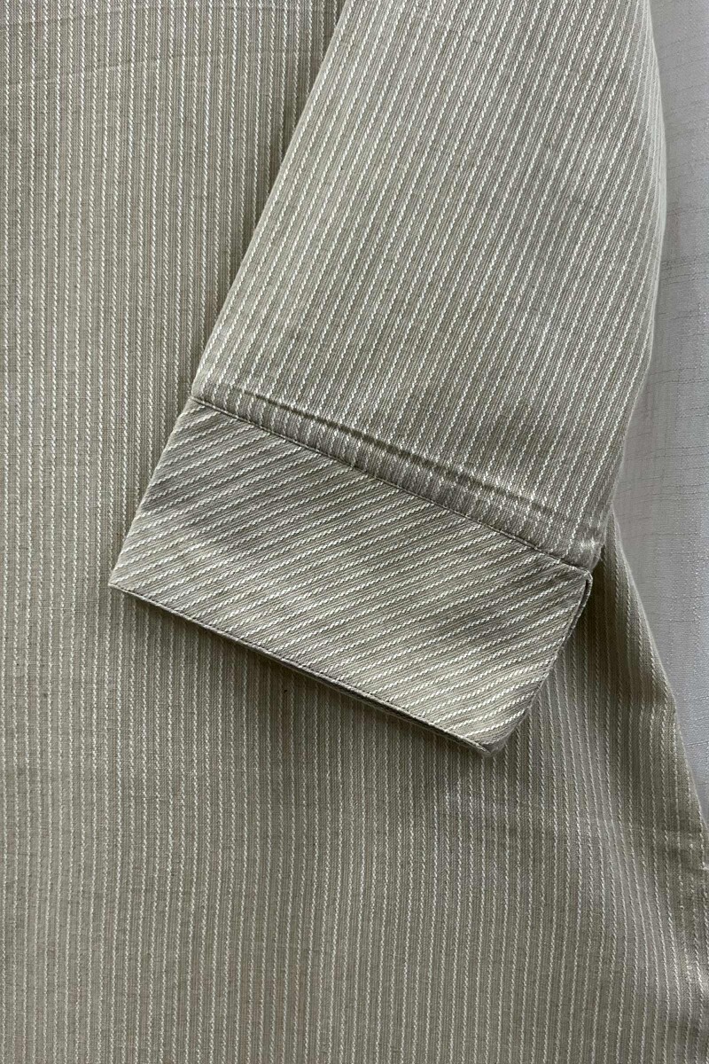 Beige Handcrafted Straight Handloom Cotton Kurta