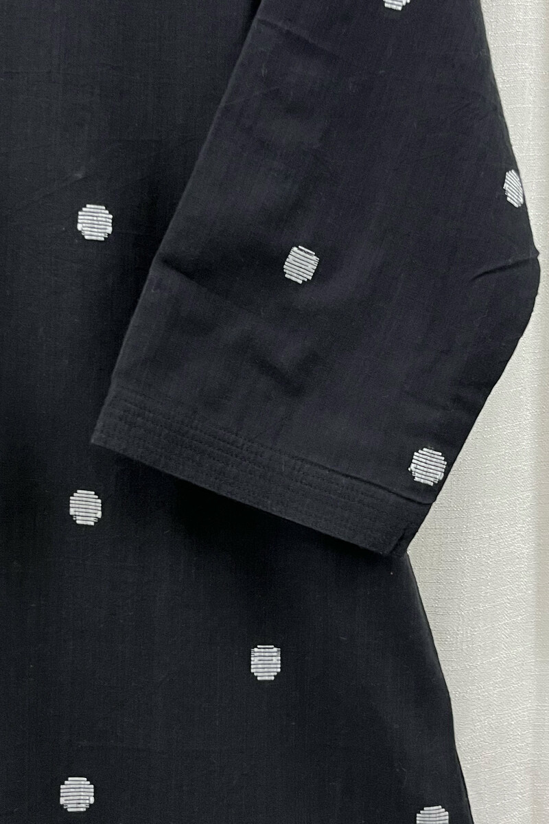 Black Handcrafted Straight Handloom Cotton Kurta