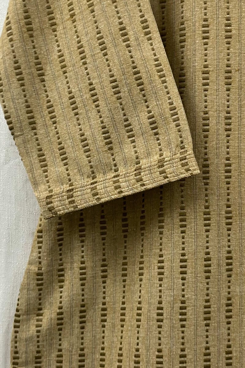 Flax Yellow Handcrafted Straight Handloom Cotton Kurta