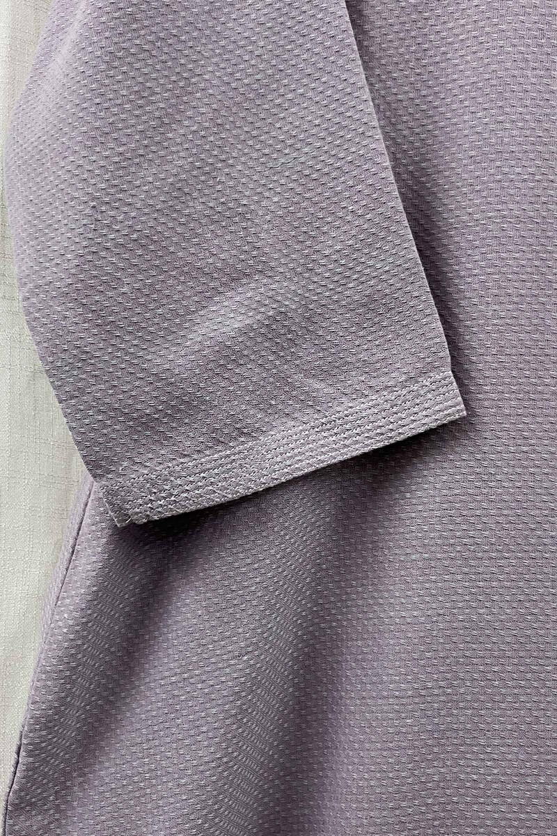 Purple Handcrafted Straight Handloom Cotton Kurta
