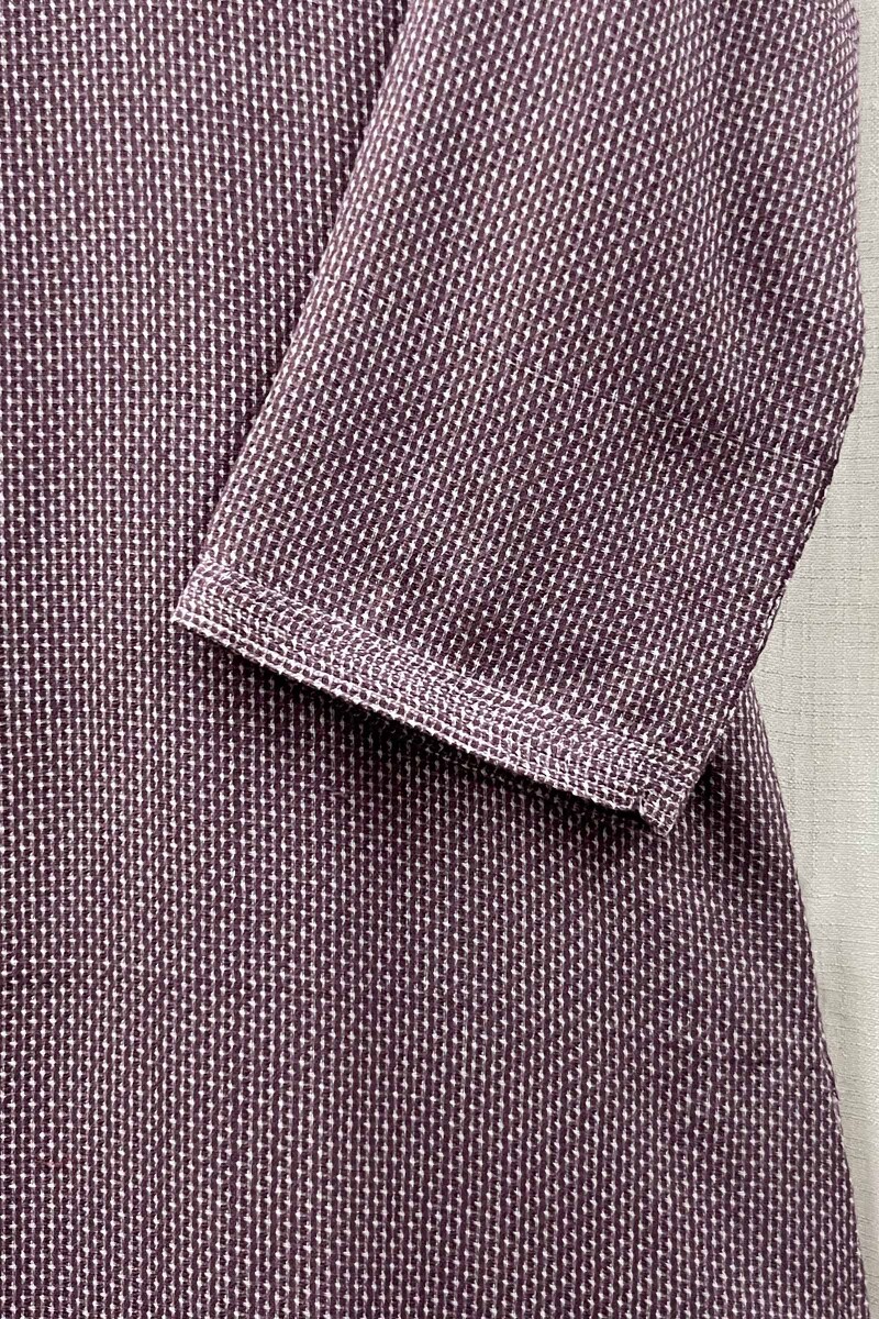 Purple Handcrafted Straight Handloom Cotton Kurta