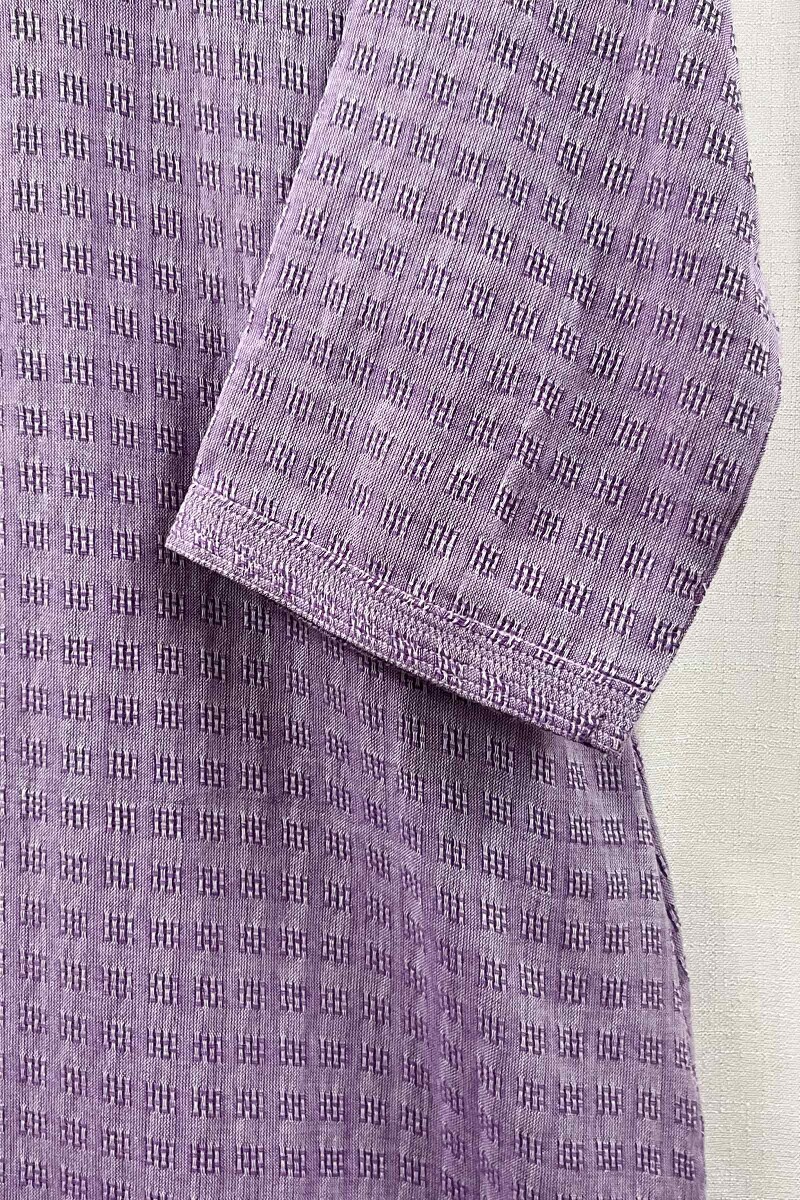 Light Purple Handcrafted Straight Handloom Cotton Kurta