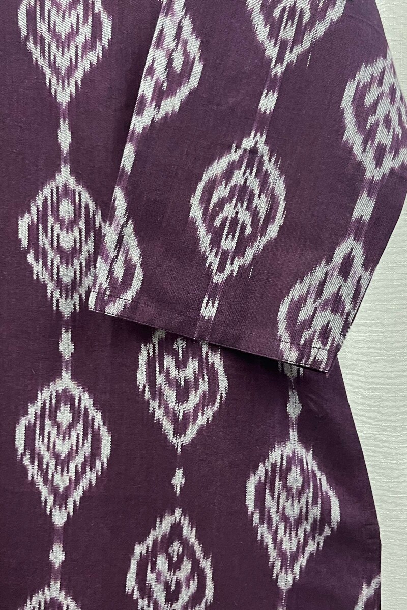 Dark Purple Handcrafted Straight Handloom Cotton Kurta