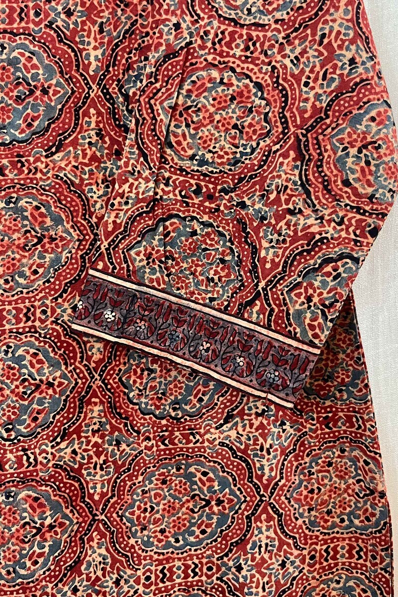 Ajrak Hand Block-Printed Straight Cotton Kurta
