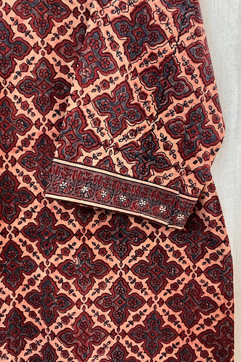 Ajrak Hand Block-Printed Straight Cotton Kurta