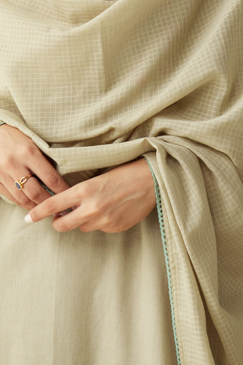Beige Handcrafted Kota Dupatta