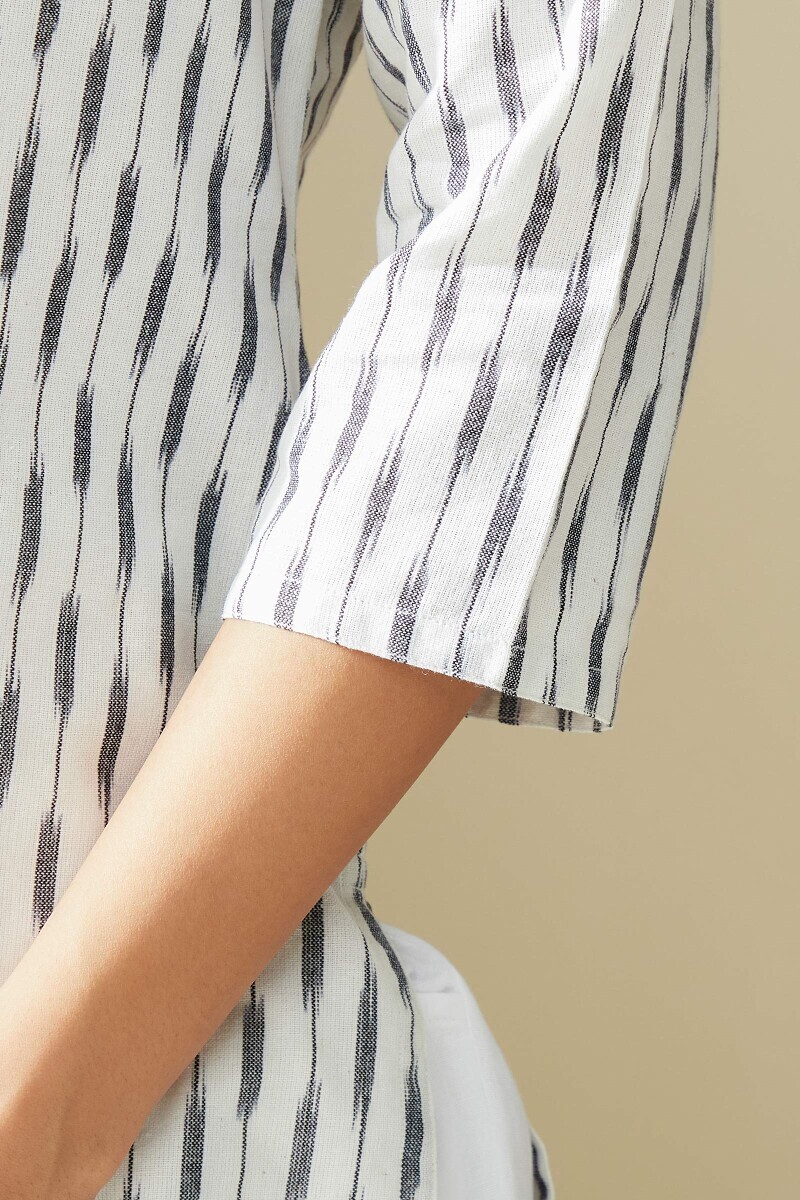 White Handcrafted Cotton Polyester Top