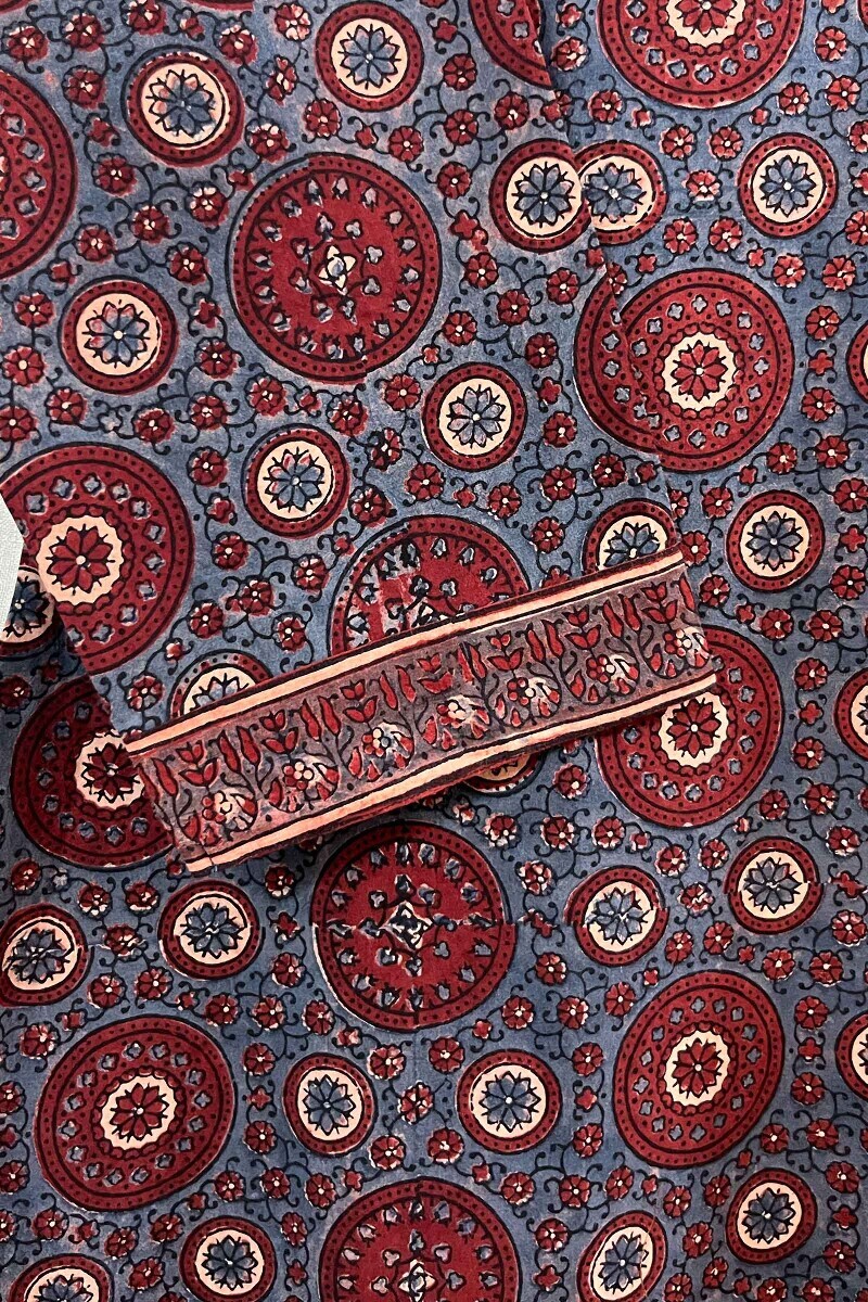 Ajrak Hand Block-Printed Straight Cotton Kurta