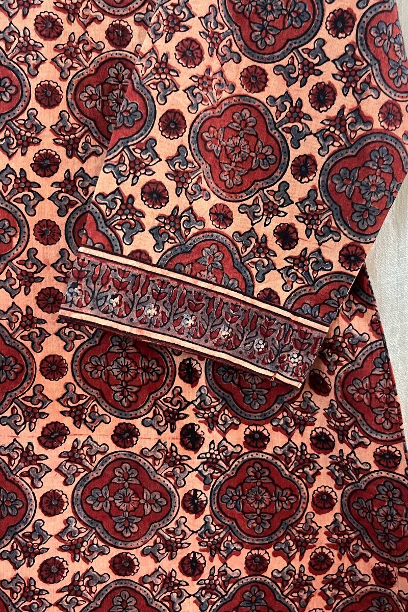Ajrak Hand Block-Printed Straight Cotton Kurta